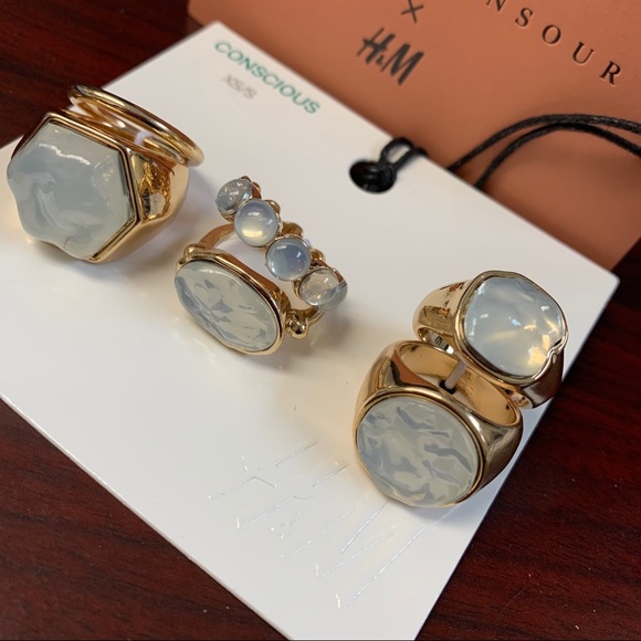 NWT Sandra Mansour x H&M 6-Pack Rings sz XS/S - Picture 6 of 8